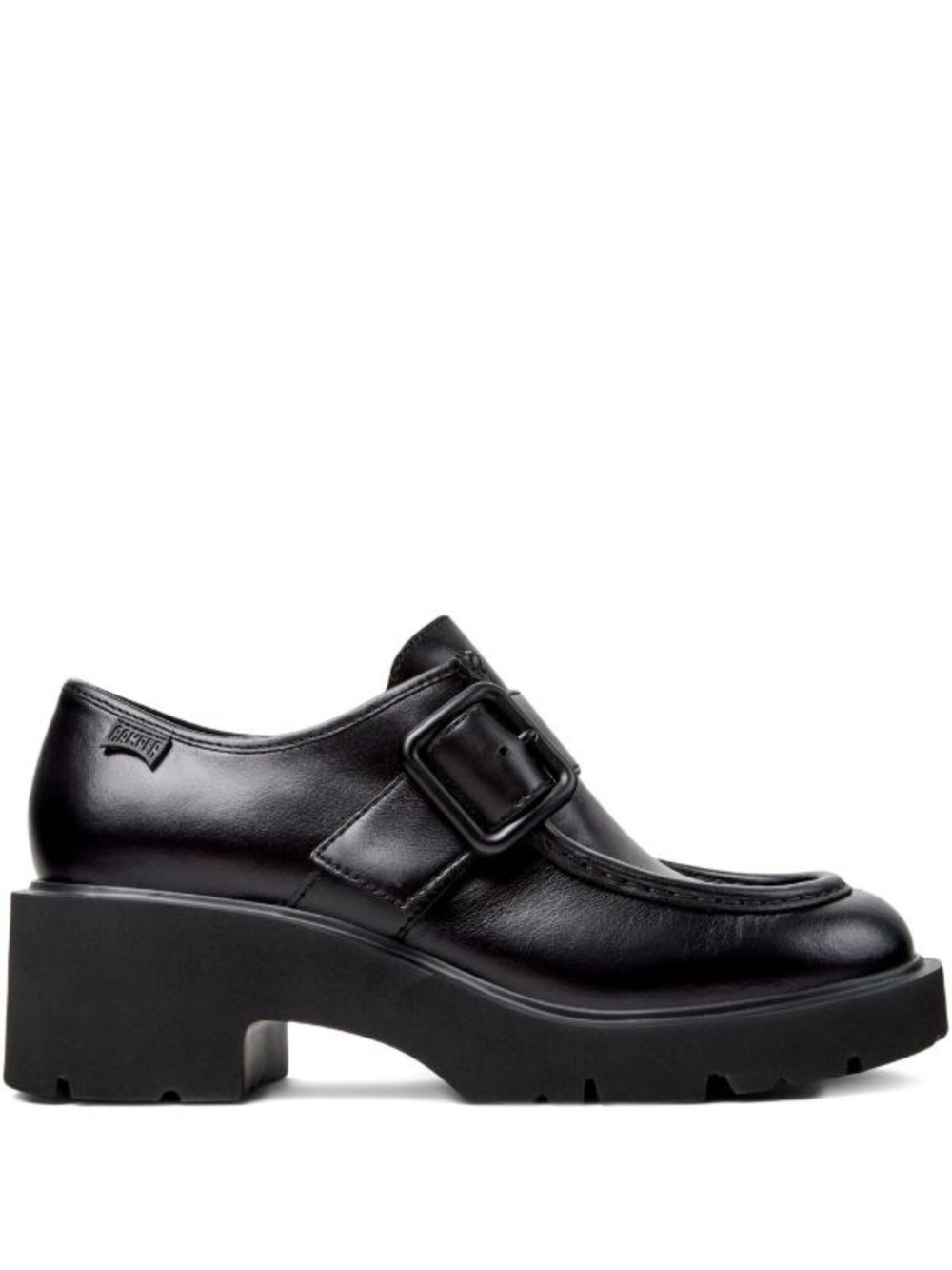 Camper Black Leather Buckle Platform Loafer(Milah)